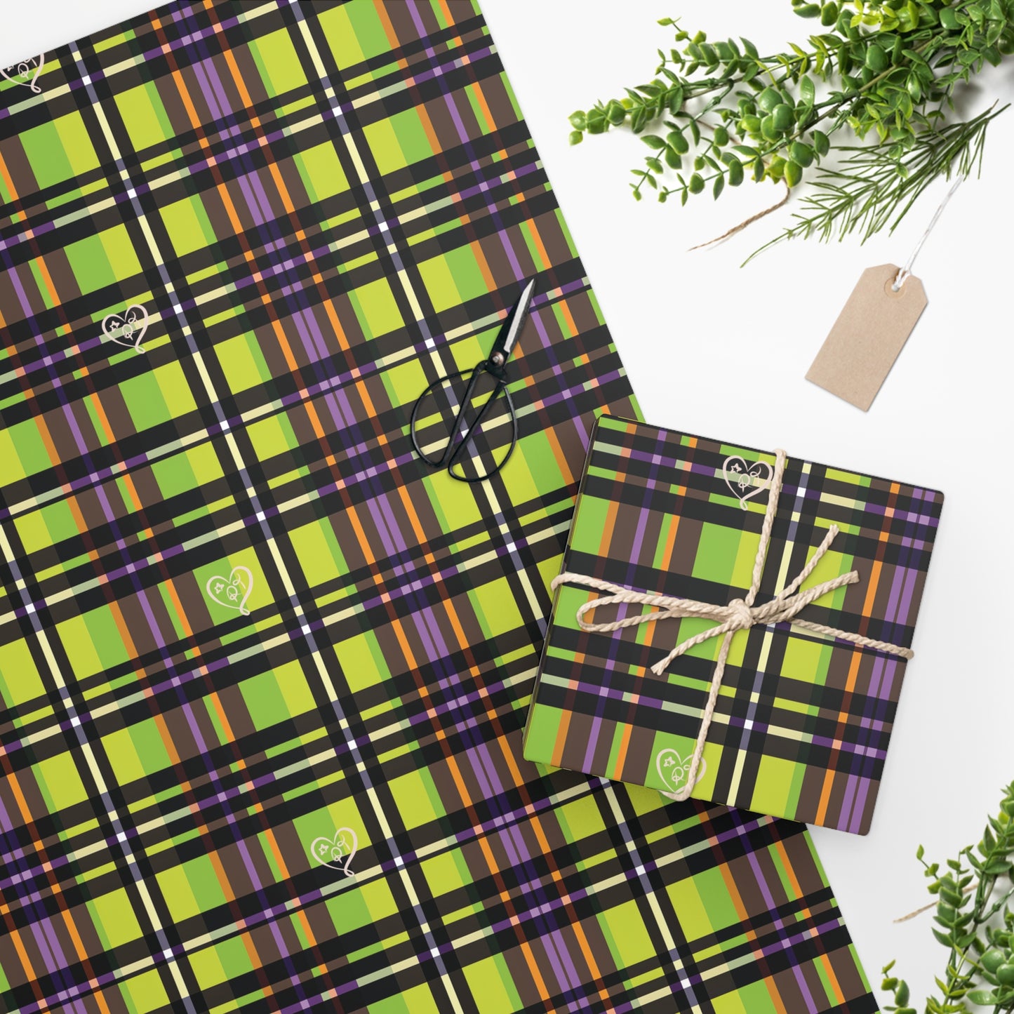 Mismatched Plaid (Green) Wrapping Paper