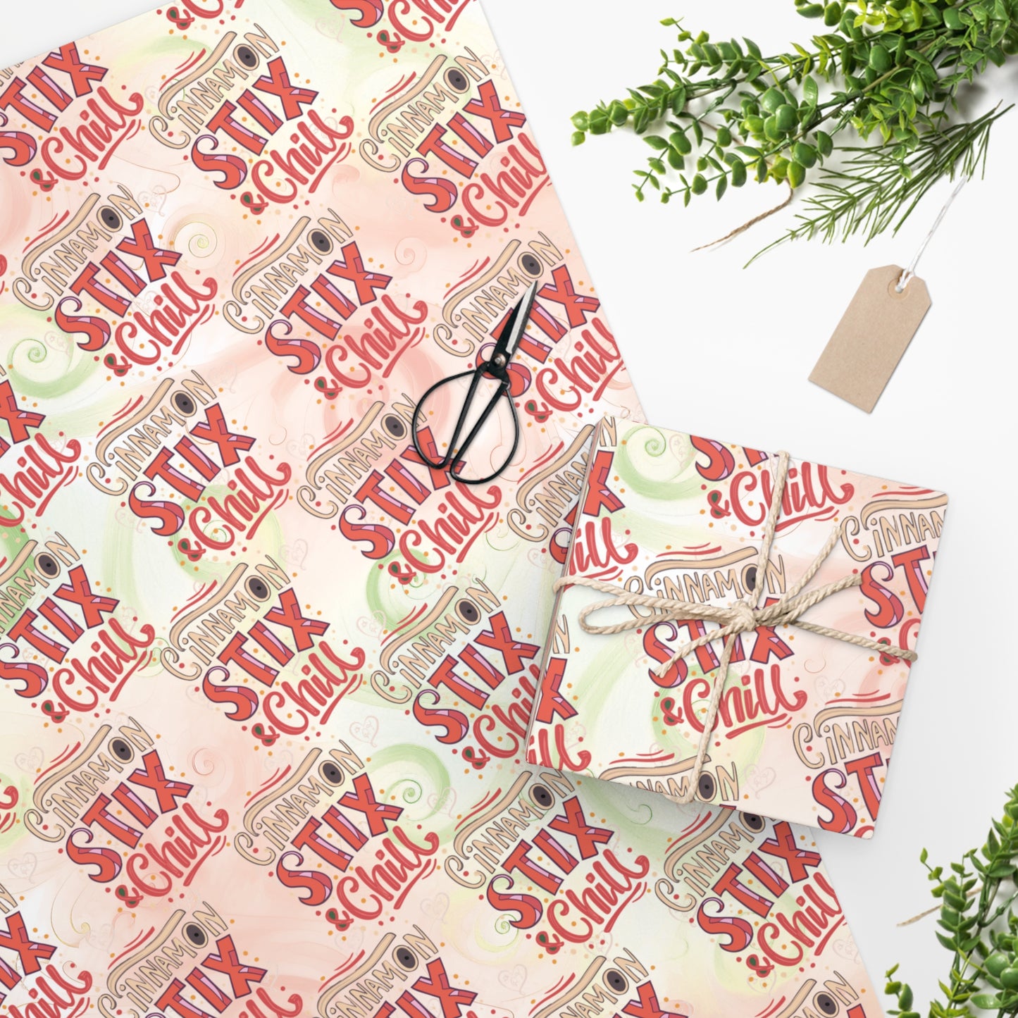 Cinnamon Sticks & Chill Pattern (Christmas) Wrapping Paper