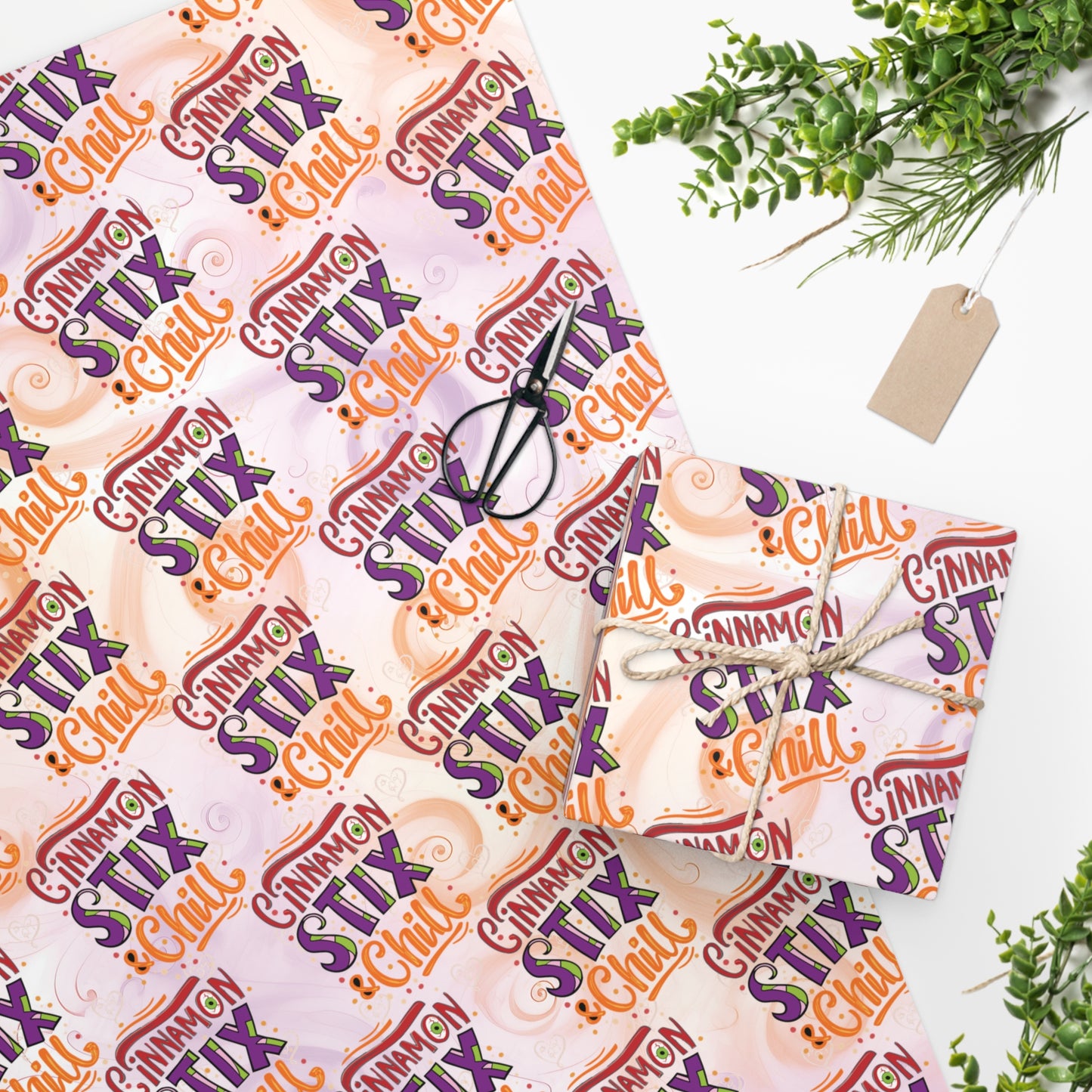 Cinnamon Sticks & Chill Pattern (Halloween) Wrapping Paper