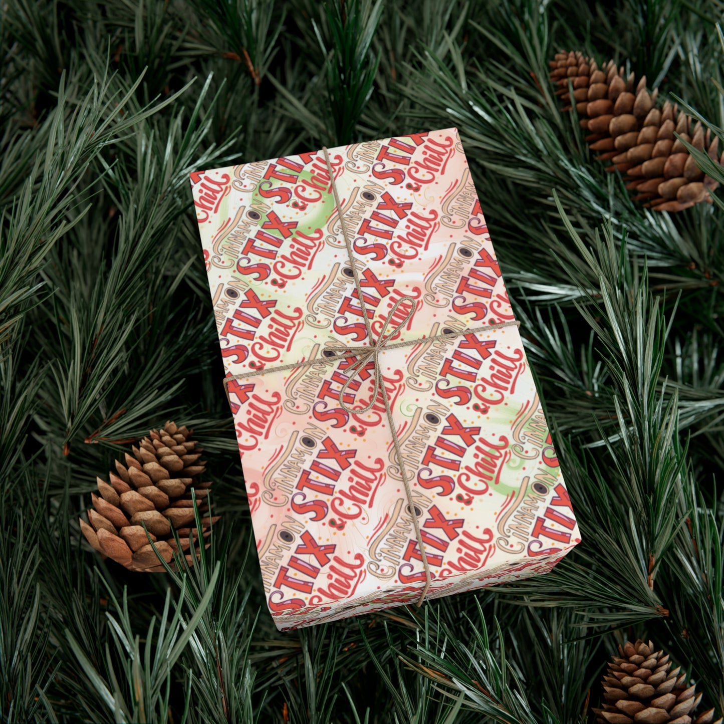 Cinnamon Stix & Chill Pattern (Christmas) Eco Gift Wrap Papers