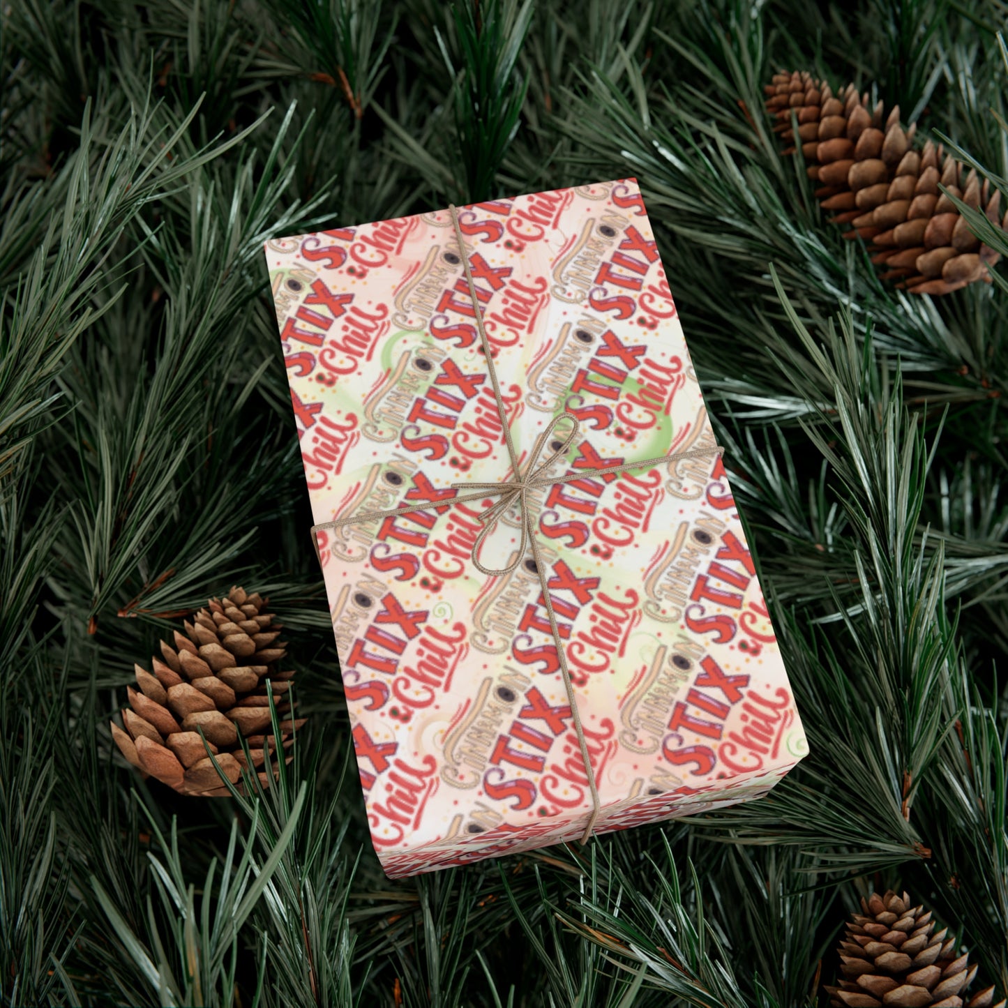 Cinnamon Stix & Chill Pattern (Christmas) Eco Gift Wrap Papers