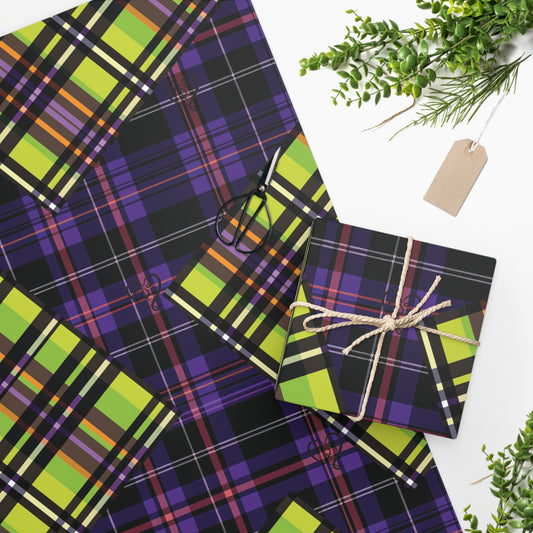 Mismatched Plaid (Purple & Green) Wrapping Paper