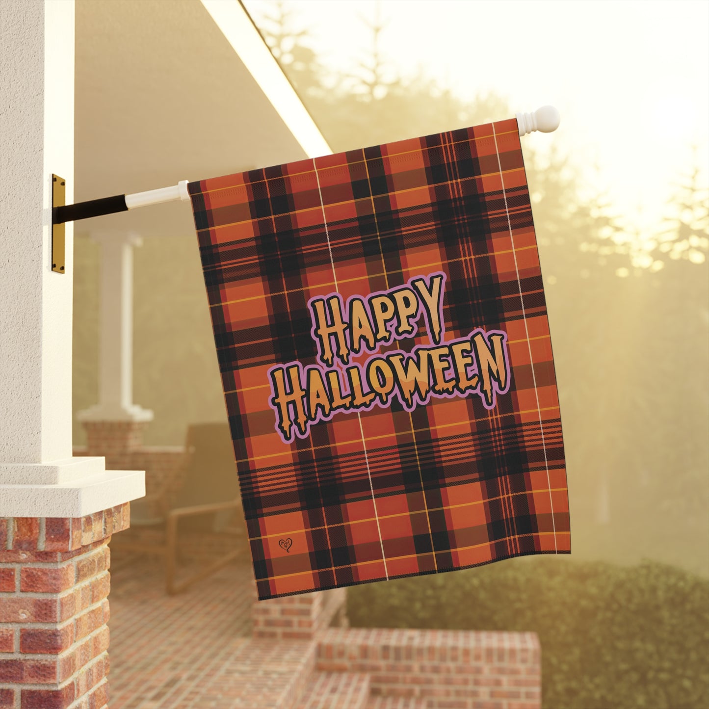 Happy Halloween Plaid Garden & House Banner