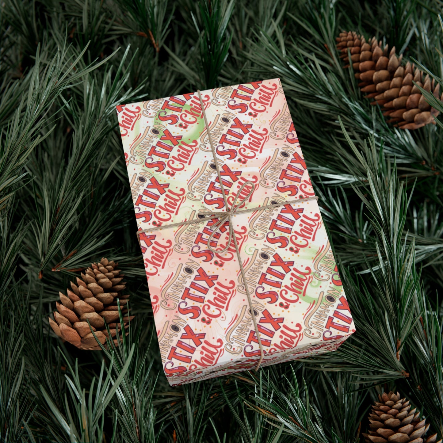 Cinnamon Stix & Chill Pattern (Christmas) Eco Gift Wrap Papers