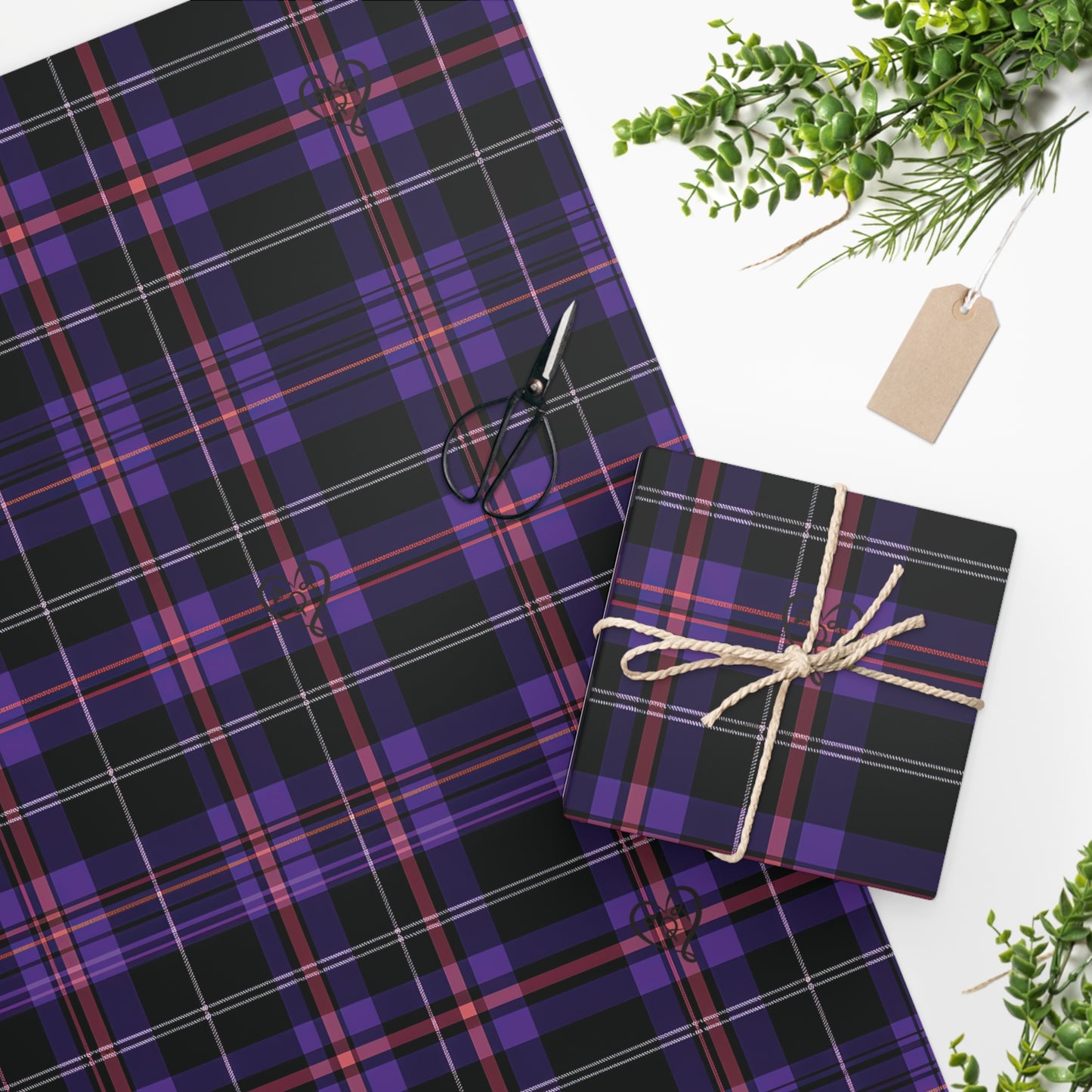 Mismatched Plaid (Purple) Wrapping Paper