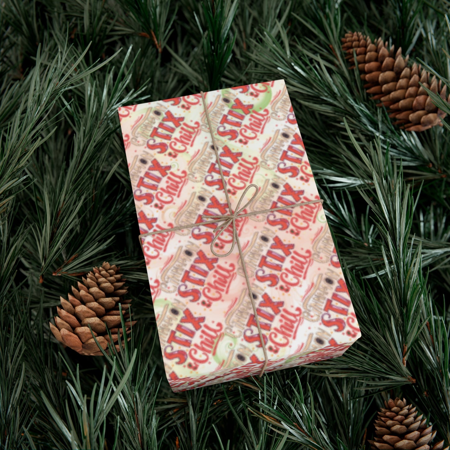 Cinnamon Stix & Chill Pattern (Christmas) Eco Gift Wrap Papers