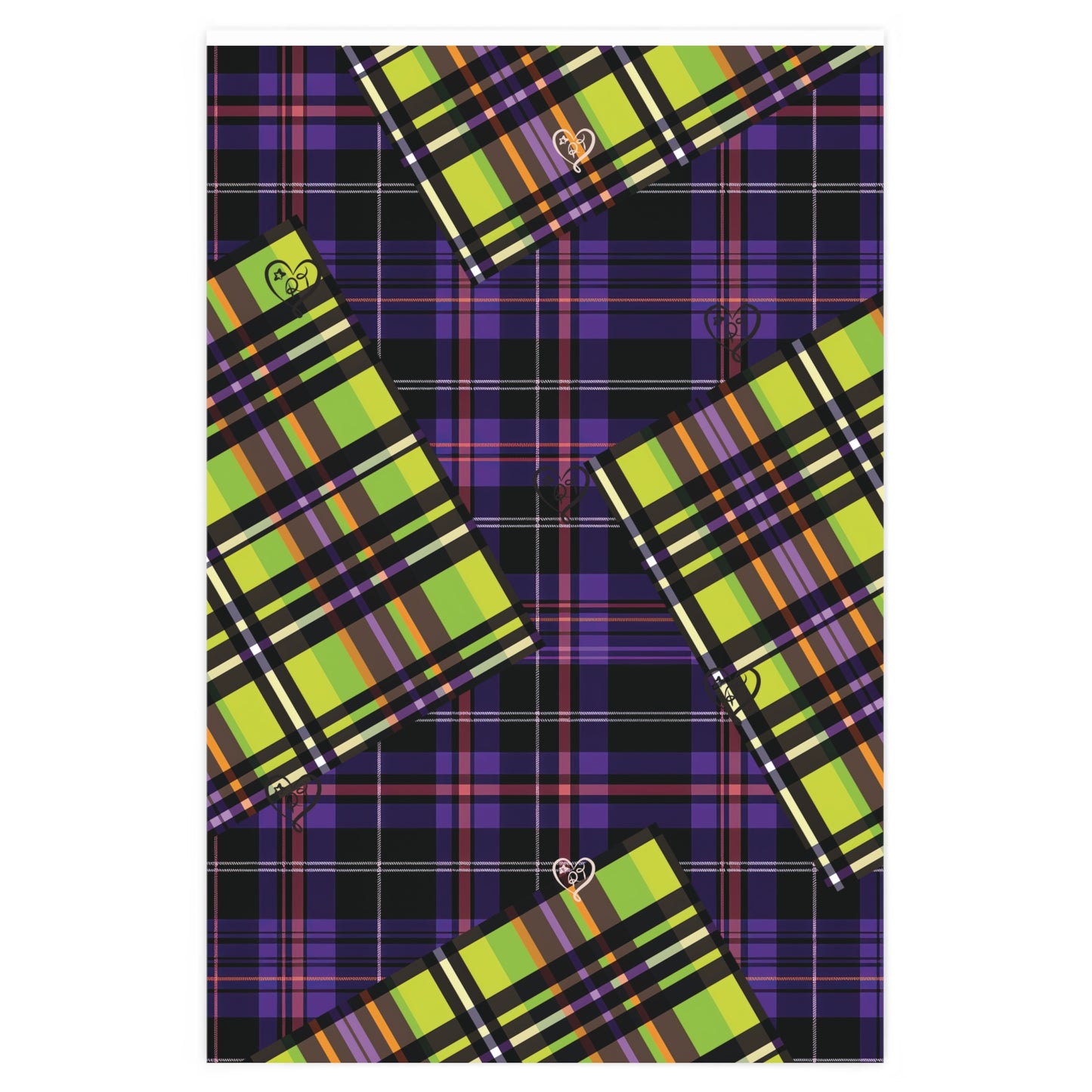 Mismatched Plaid (Purple & Green) Wrapping Paper