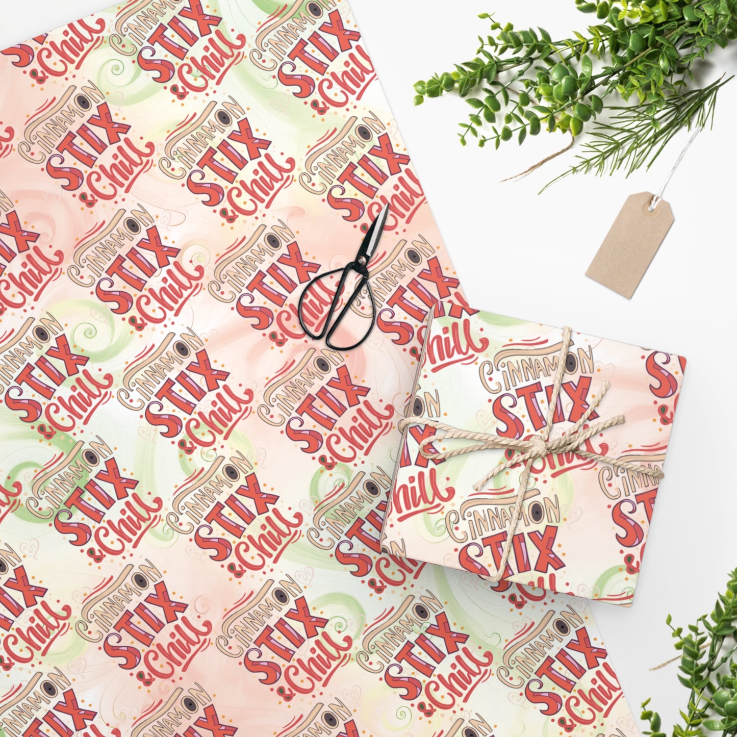 Cinnamon Sticks & Chill Pattern (Christmas) Wrapping Paper