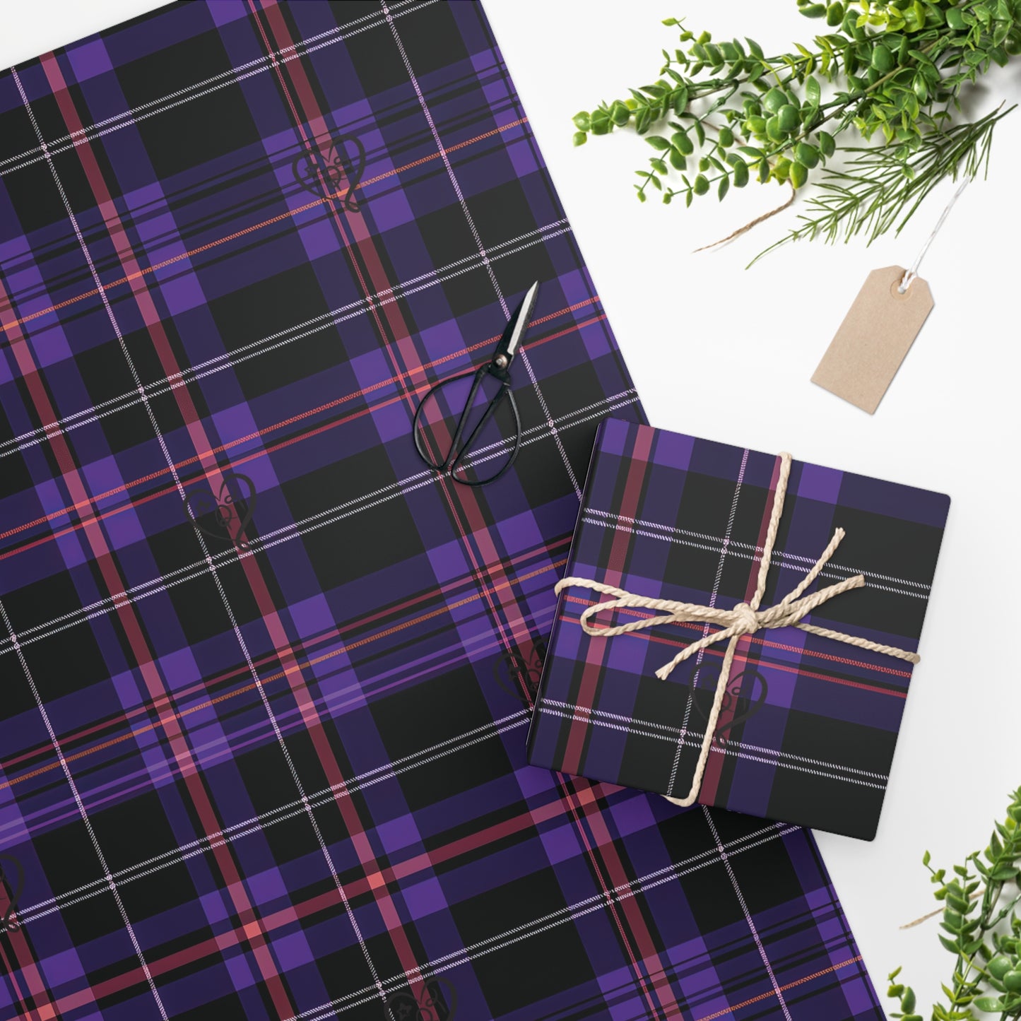 Mismatched Plaid (Purple) Wrapping Paper