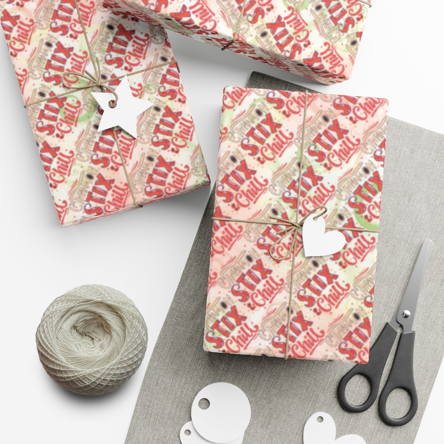 Cinnamon Stix & Chill Pattern (Christmas) Eco Gift Wrap Papers