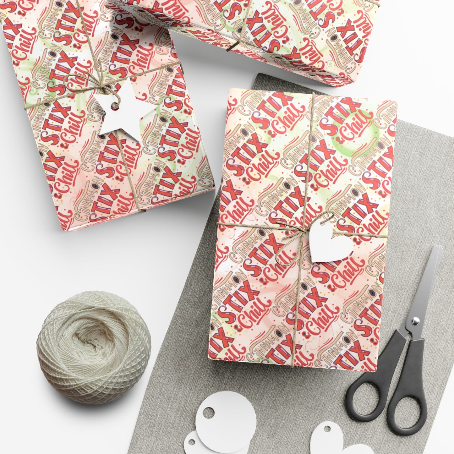 Cinnamon Stix & Chill Pattern (Christmas) Eco Gift Wrap Papers