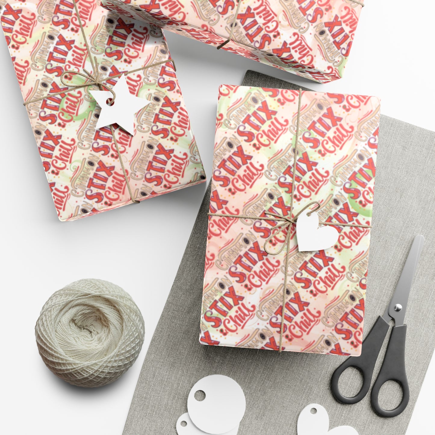 Cinnamon Stix & Chill Pattern (Christmas) Eco Gift Wrap Papers