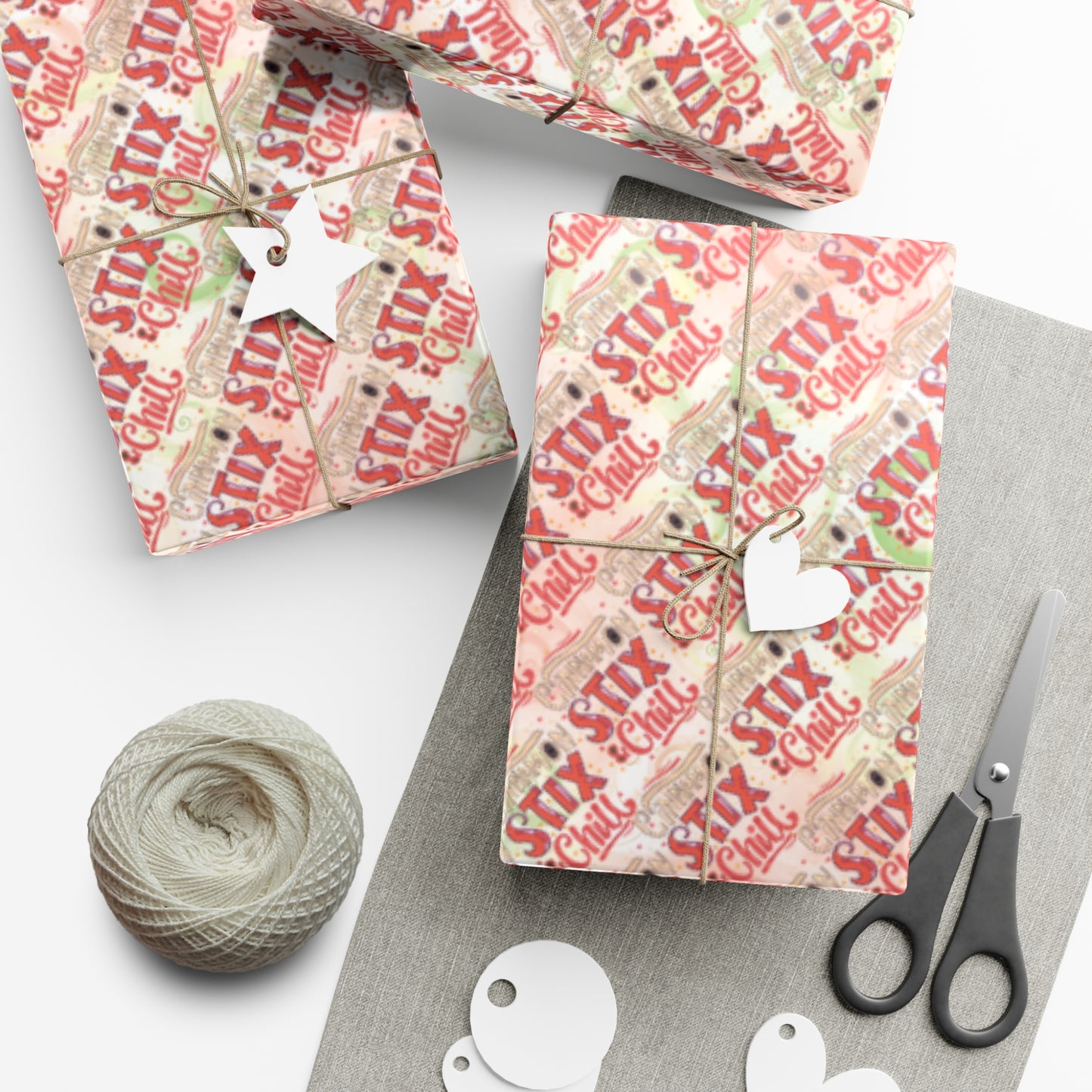 Cinnamon Stix & Chill Pattern (Christmas) Eco Gift Wrap Papers