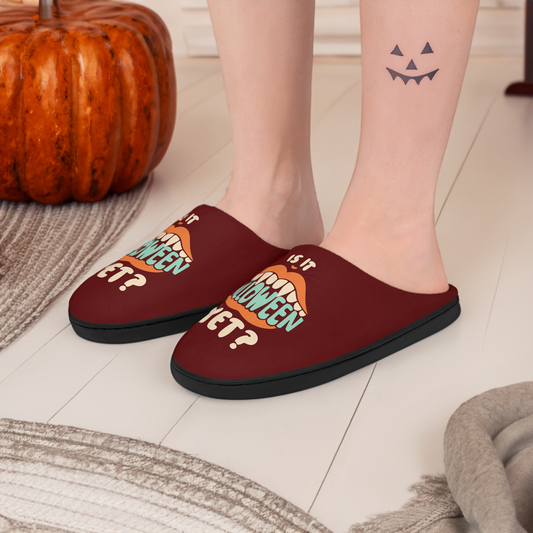 Is It Halloween Yet (Blood Red) Women's Indoor Slippers